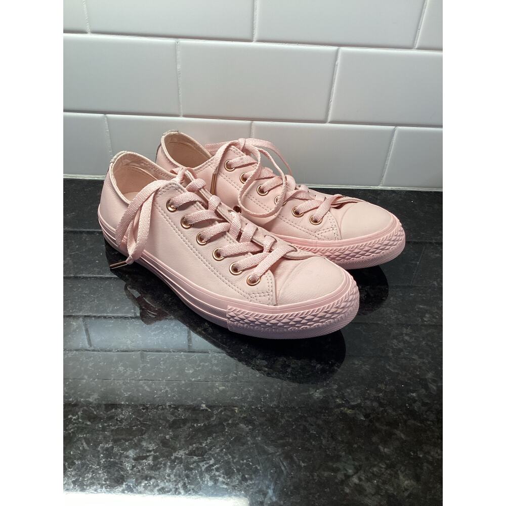 Converse Women Leather Chuck Taylor All Star Low Lux Sneaker Shoes Pink MEN5/WO7 - Picture 3 of 10